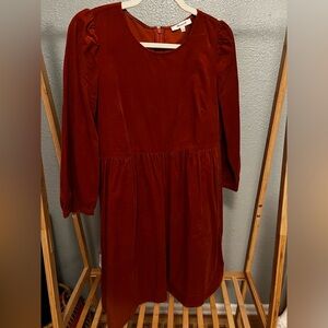 Madewell corduroy mini dress, size S, burnt orange